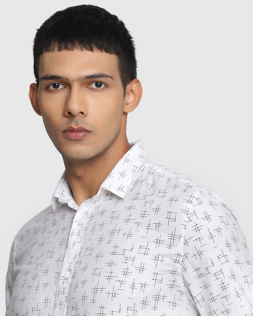 Casual White Printed Shirt - Morris