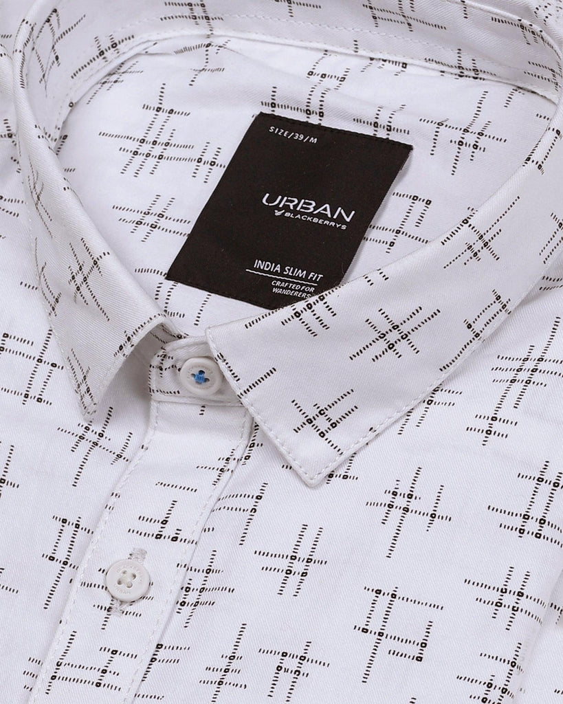 Casual White Printed Shirt - Morris