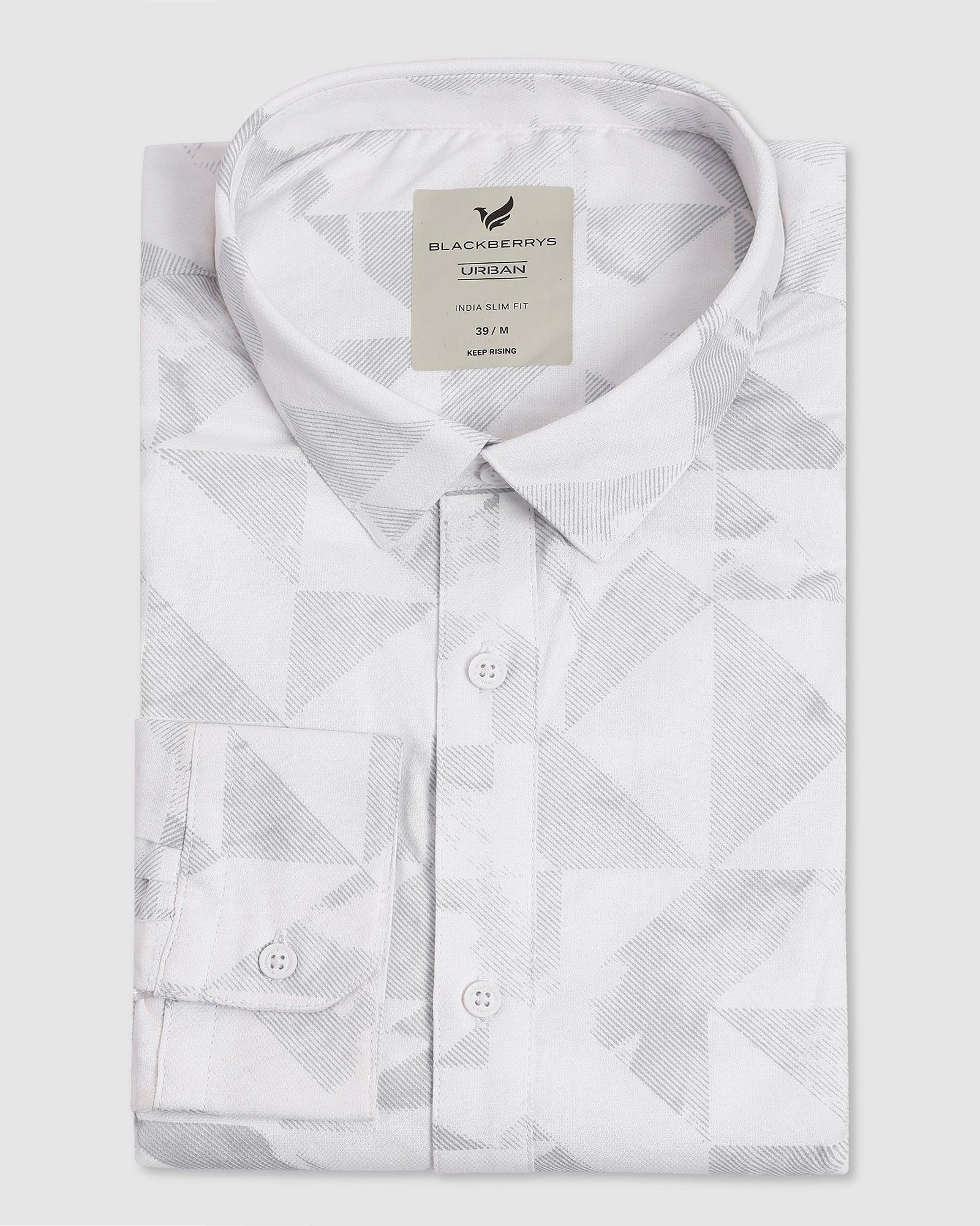 Casual White Printed Shirt - Sherry