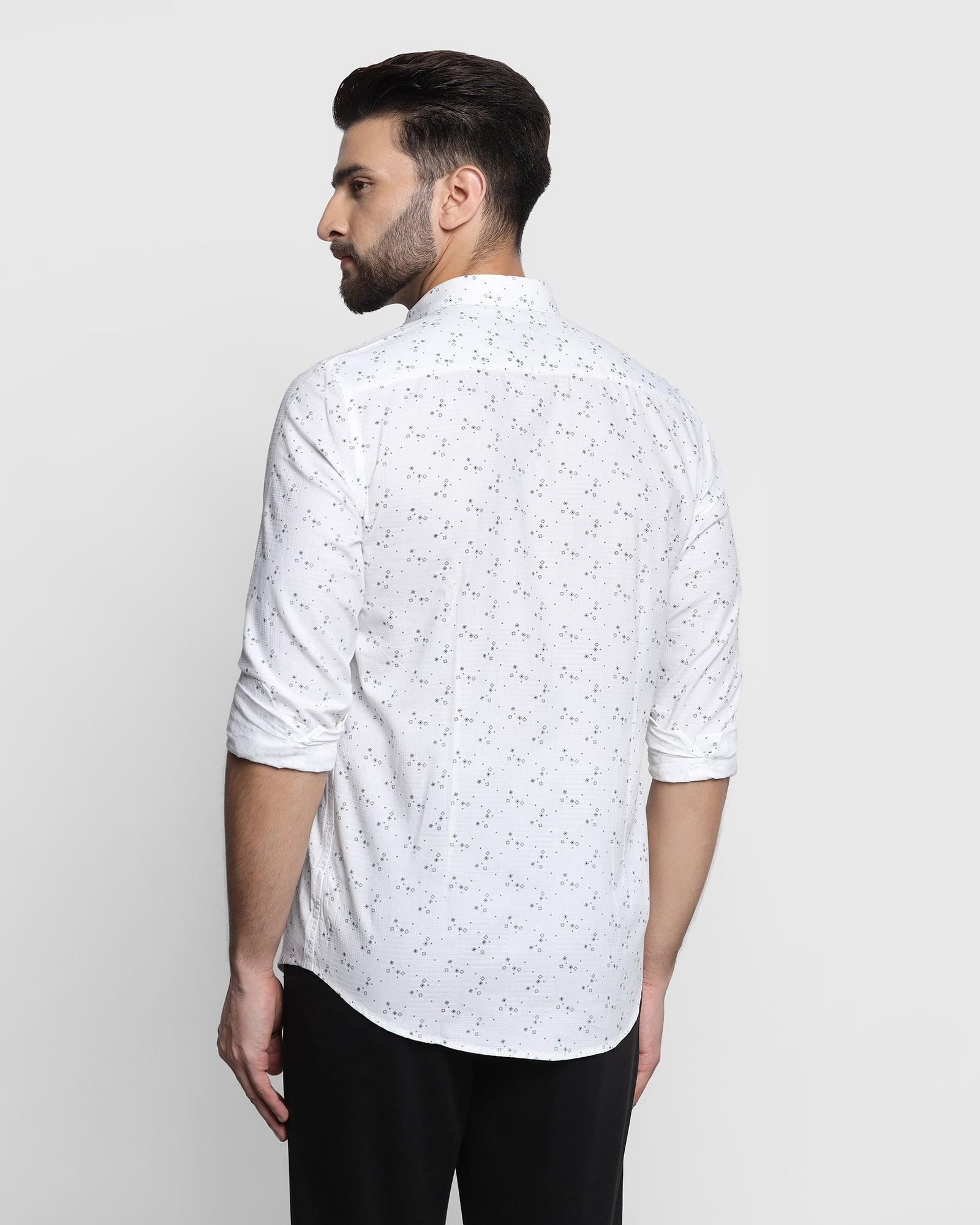 Casual White Printed Shirt - Siko