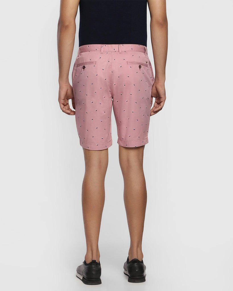 Casual Dusty Pink Printed Shorts - Jim