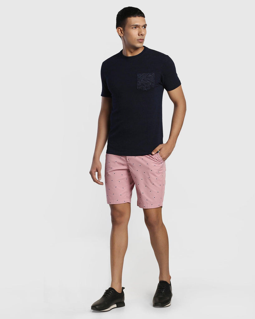 Casual Dusty Pink Printed Shorts - Jim