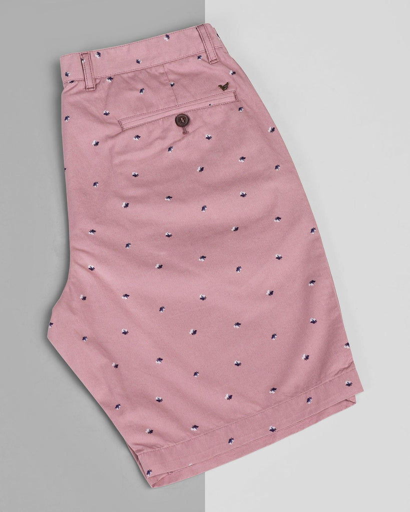 Casual Dusty Pink Printed Shorts - Jim