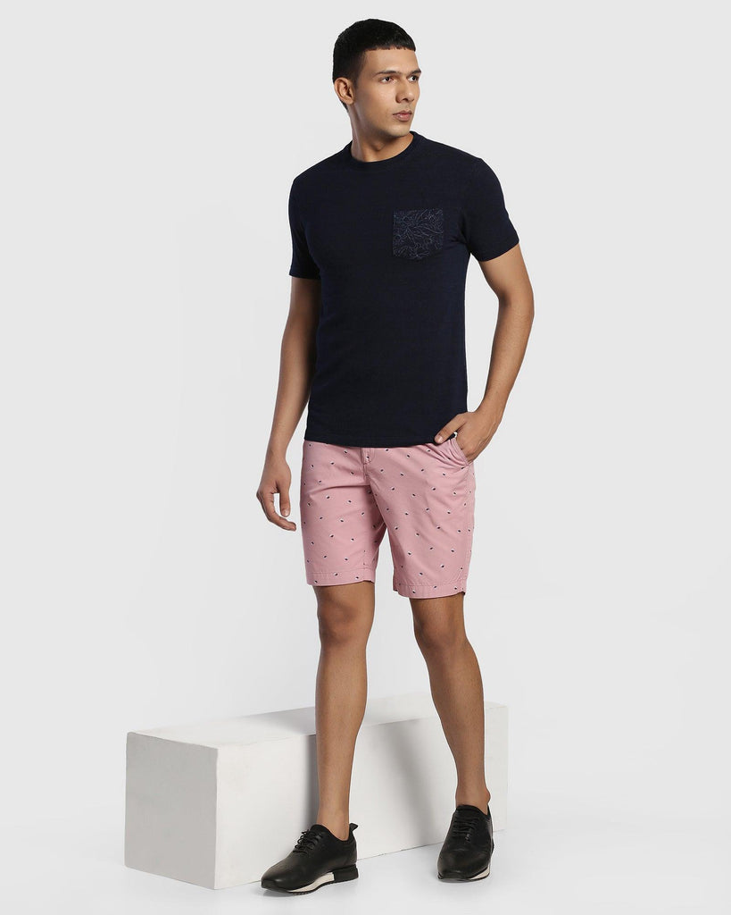 Casual Dusty Pink Printed Shorts - Jim