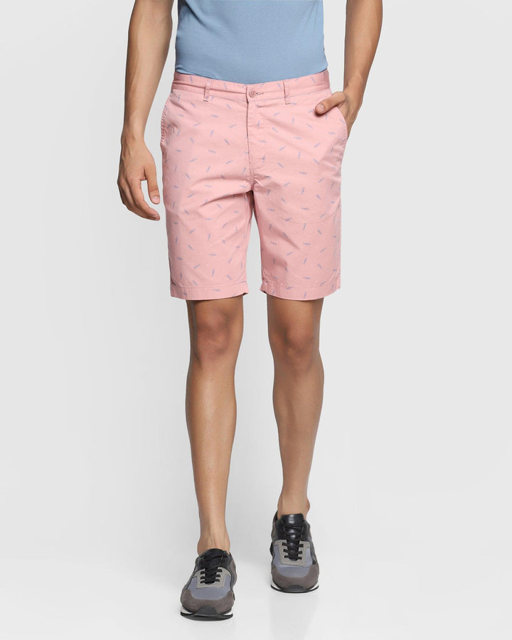 Casual Dusty Pink Printed Shorts - Peter