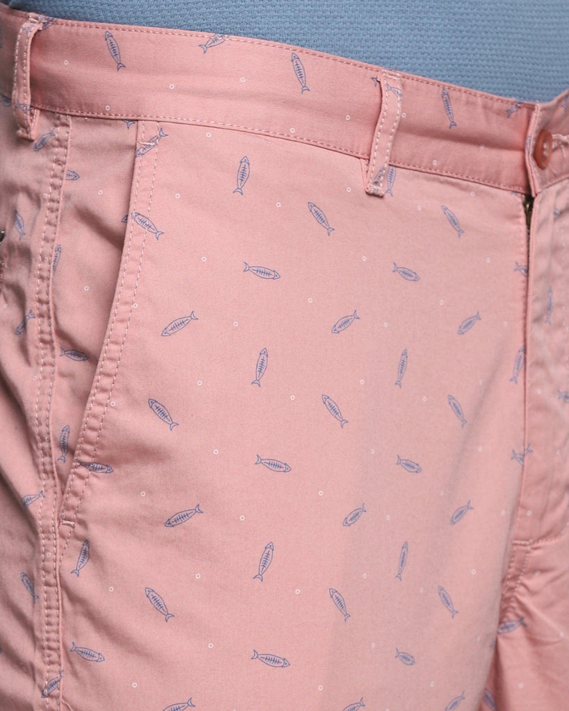 Casual Dusty Pink Printed Shorts - Peter