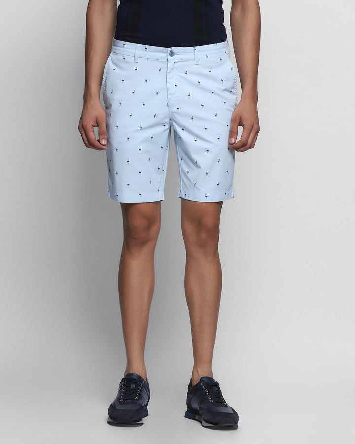 Casual Light Grey Printed Shorts - Parker