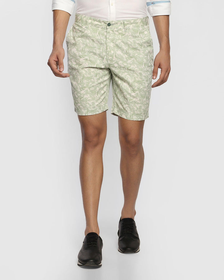 Casual Light Green Printed Shorts - Jake