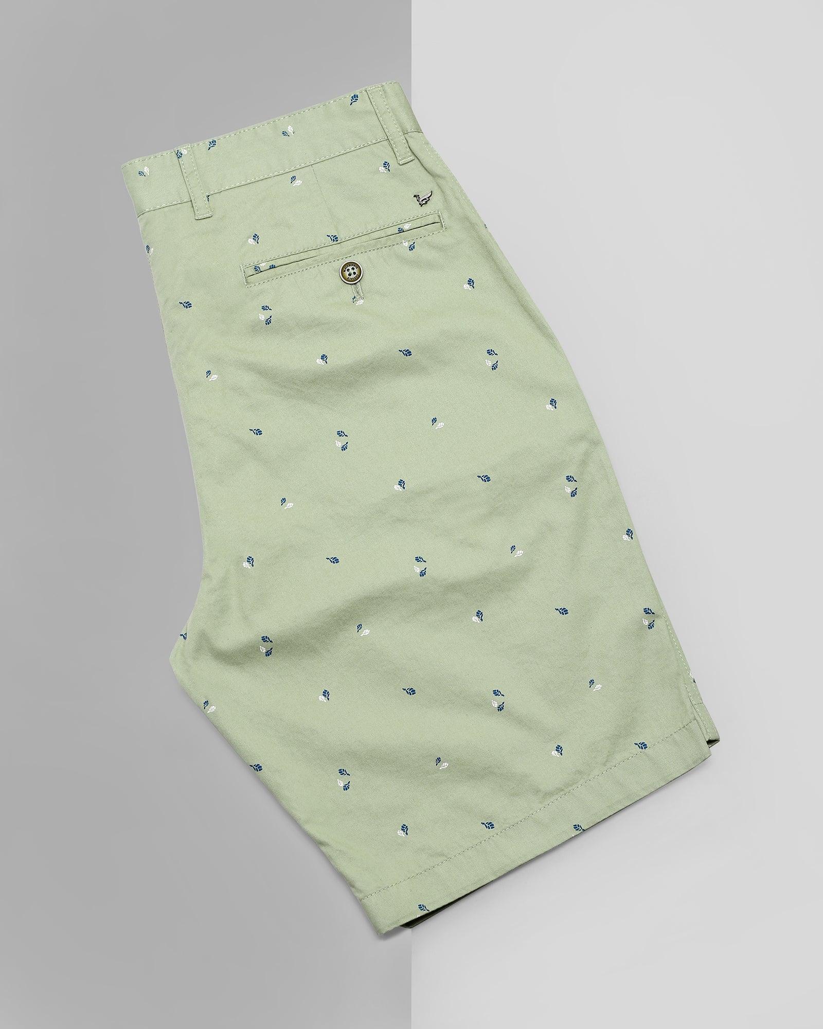 Casual Light Green Printed Shorts - Lisa