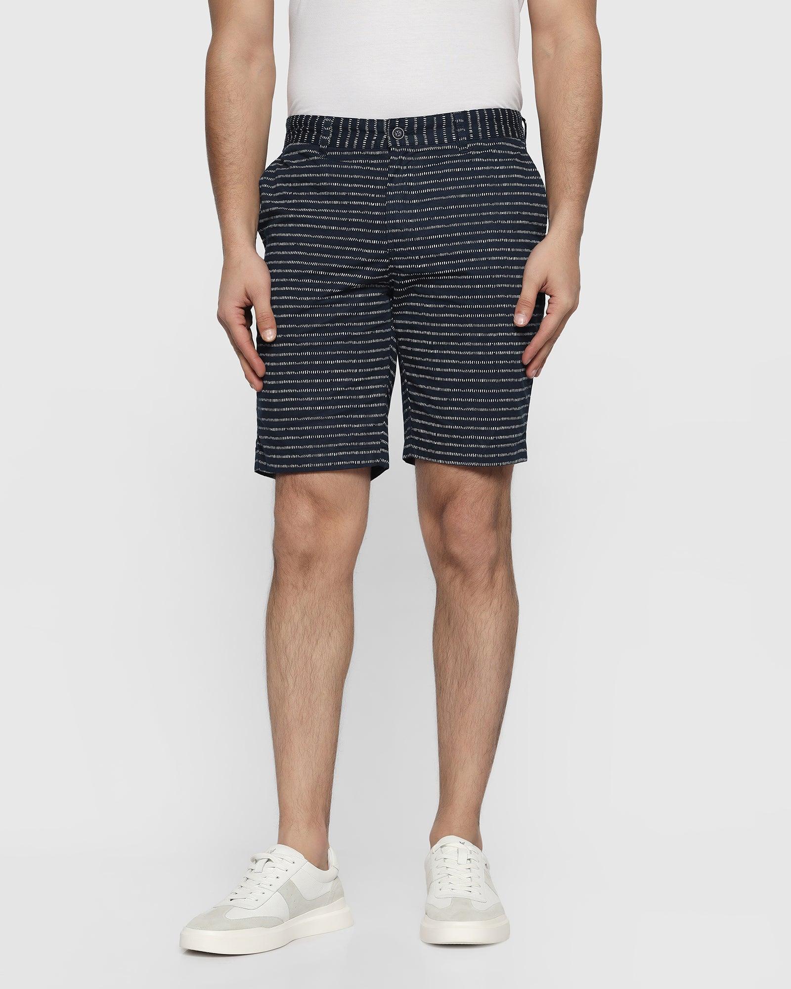 Casual Navy Printed Shorts - Nate