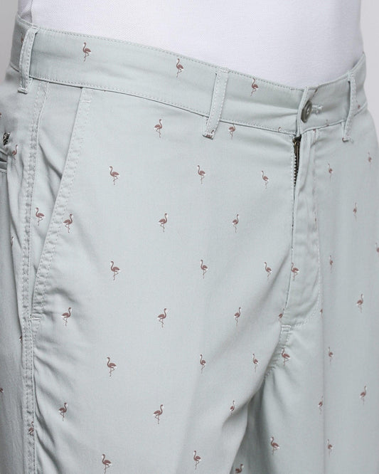 Casual Pistachio Green Printed Shorts - Parker