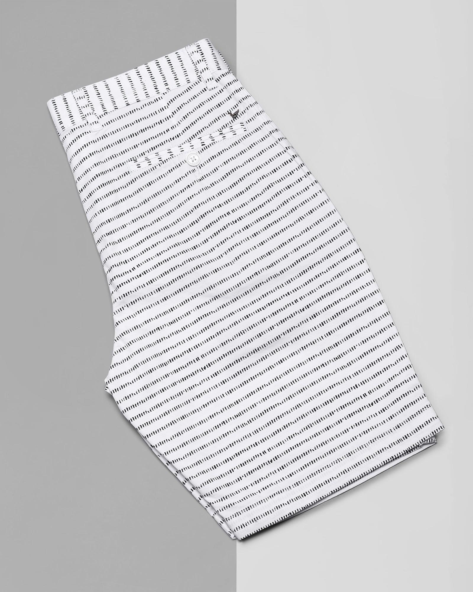 Casual White Printed Shorts - Nate
