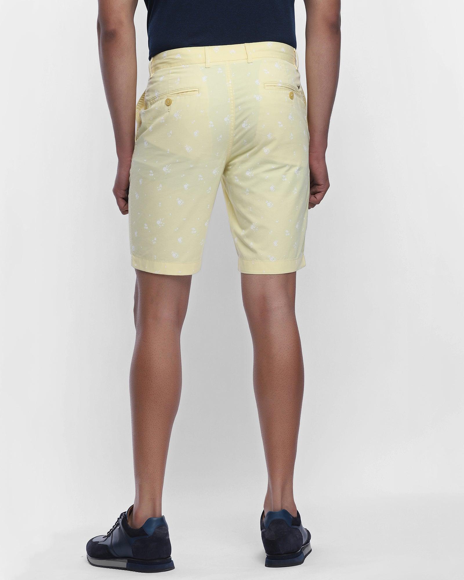 Casual Yellow Printed Shorts - Rios