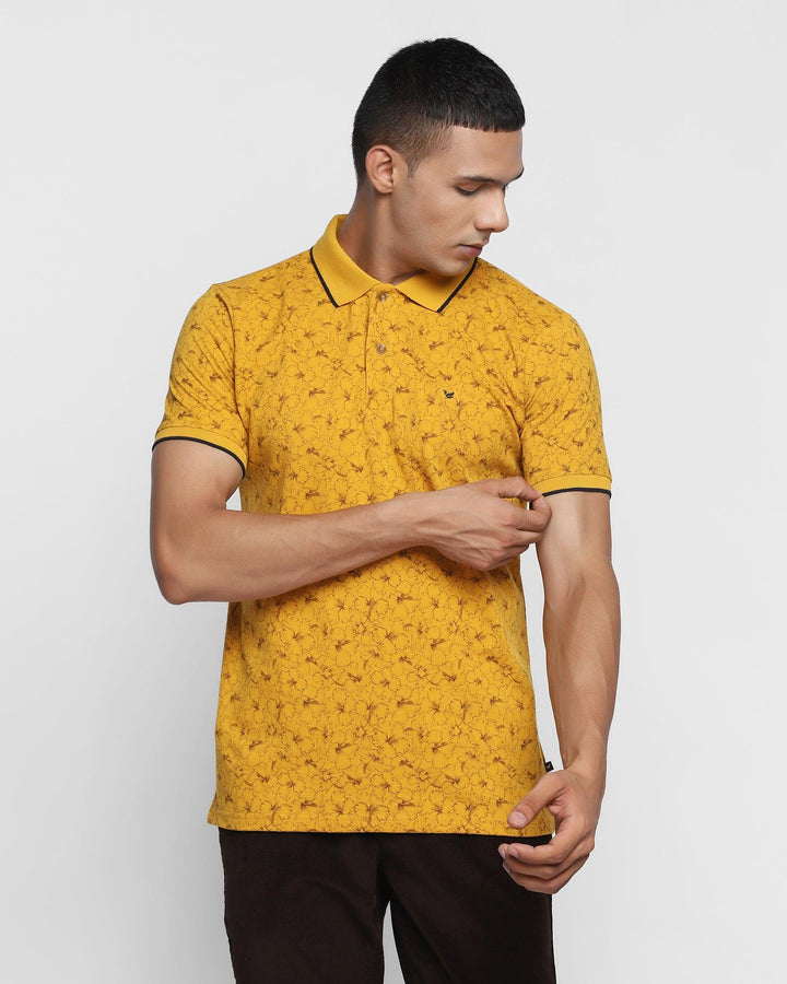 Polo Ochre Printed T-Shirt - Hibiscus