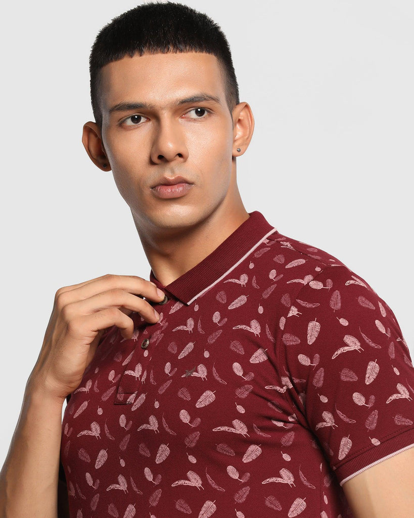 Polo Wine Printed T-Shirt - Banana