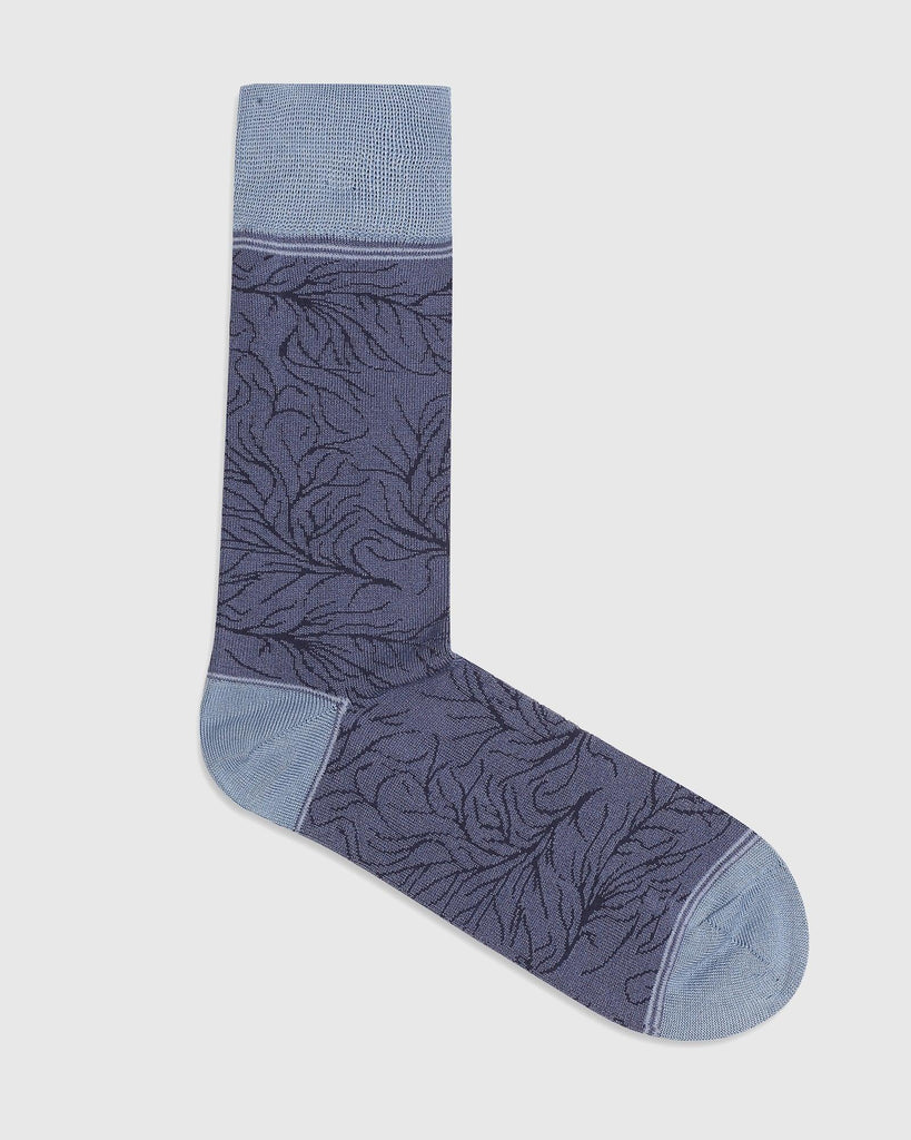 Cotton Blue Printed Socks - Quintus