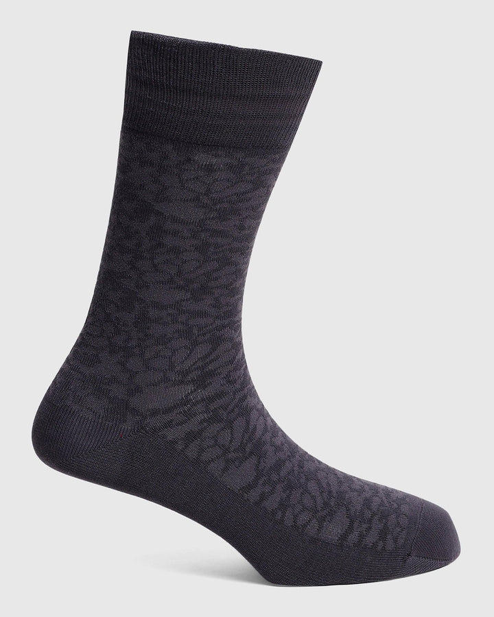 Cotton Grey Printed Socks - Quan