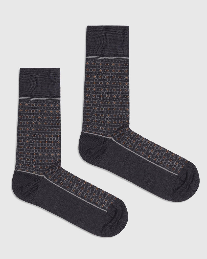 Cotton Grey Printed Socks - Quiro