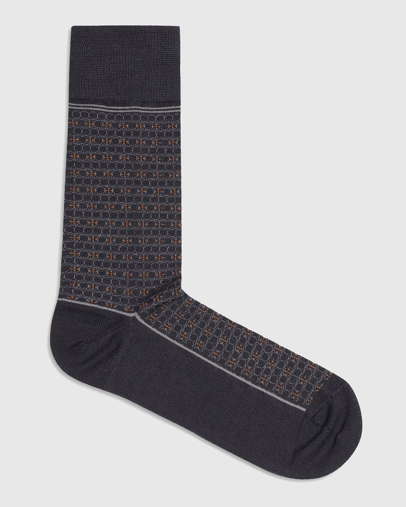 Cotton Grey Printed Socks - Quiro