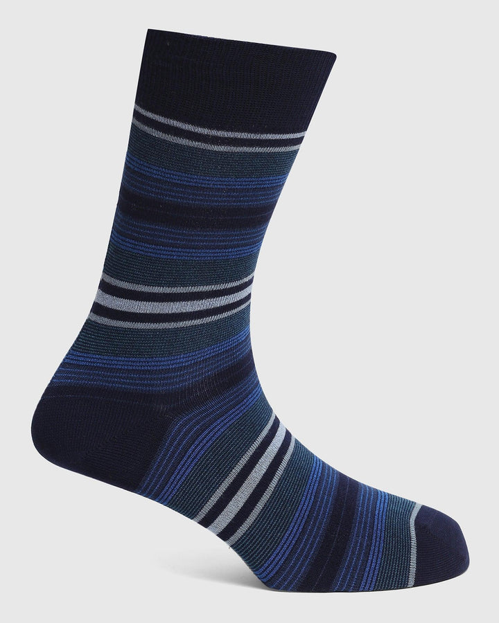 Cotton Navy Printed Socks - Qaka