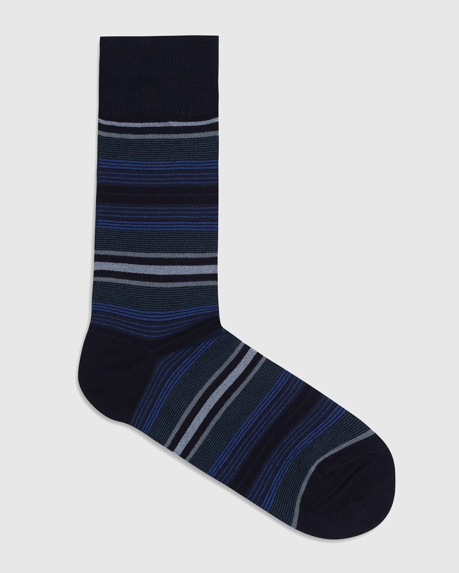 Cotton Navy Printed Socks - Qaka