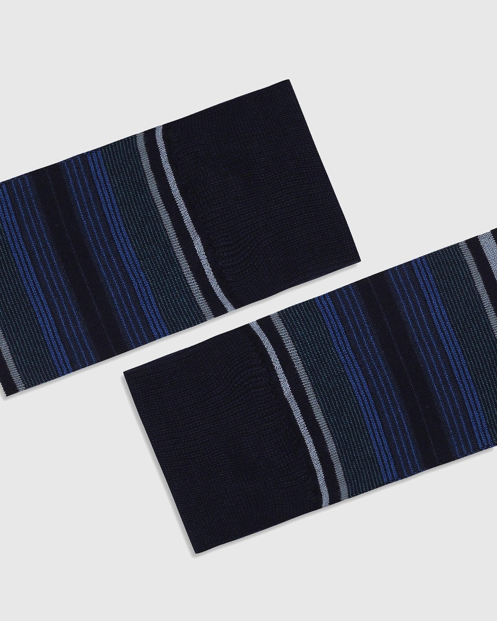 Cotton Navy Printed Socks - Qaka