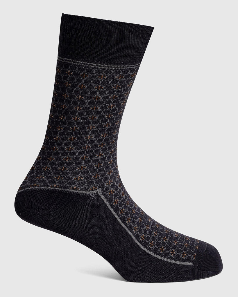 Cotton Navy Printed Socks - Qapis