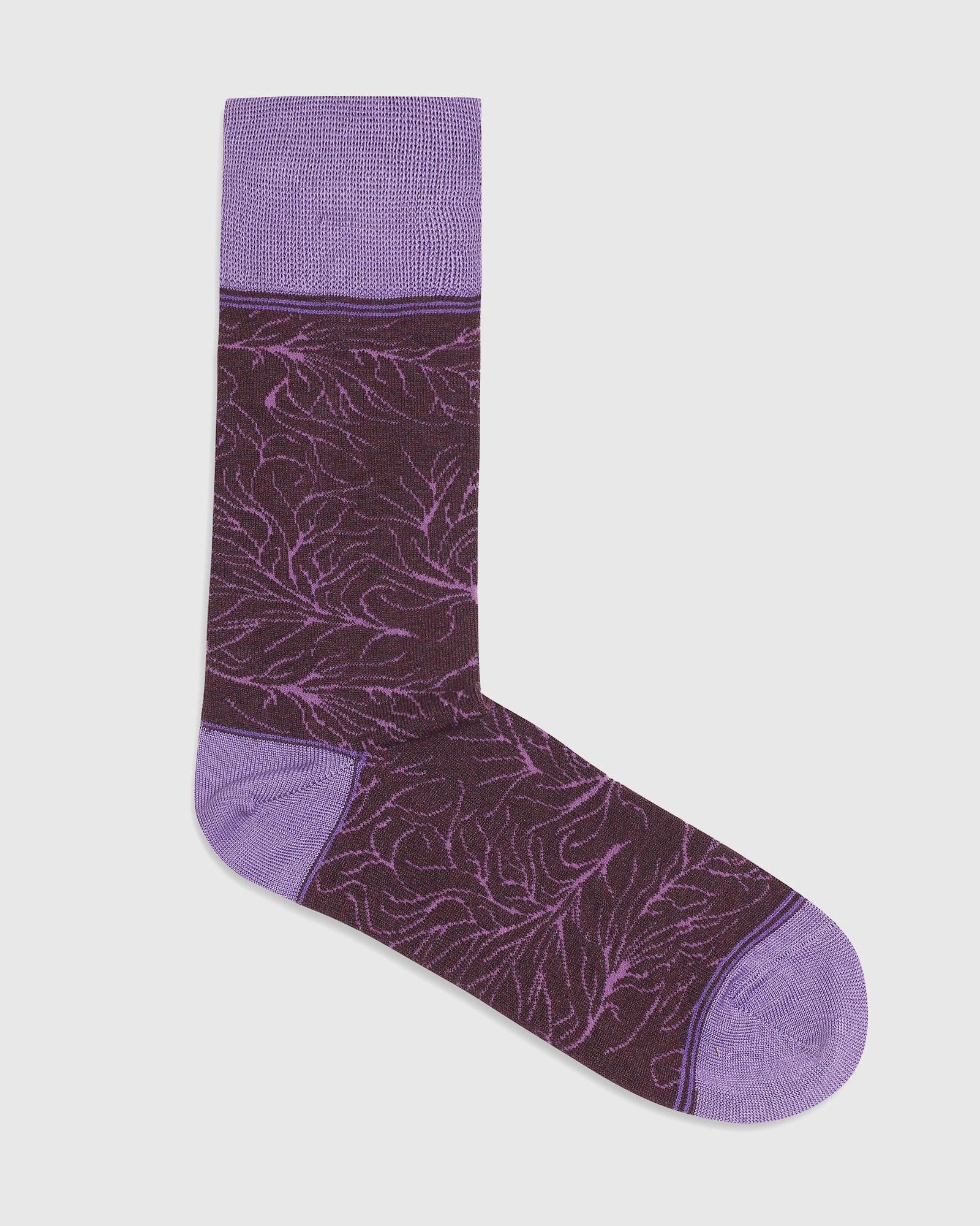 Cotton Purple Printed Socks - Quintus