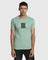 Crew Neck Dusty Green Printed T Shirt - Milano