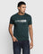 Crew Neck Forest Green Printed T Shirt - Calvin