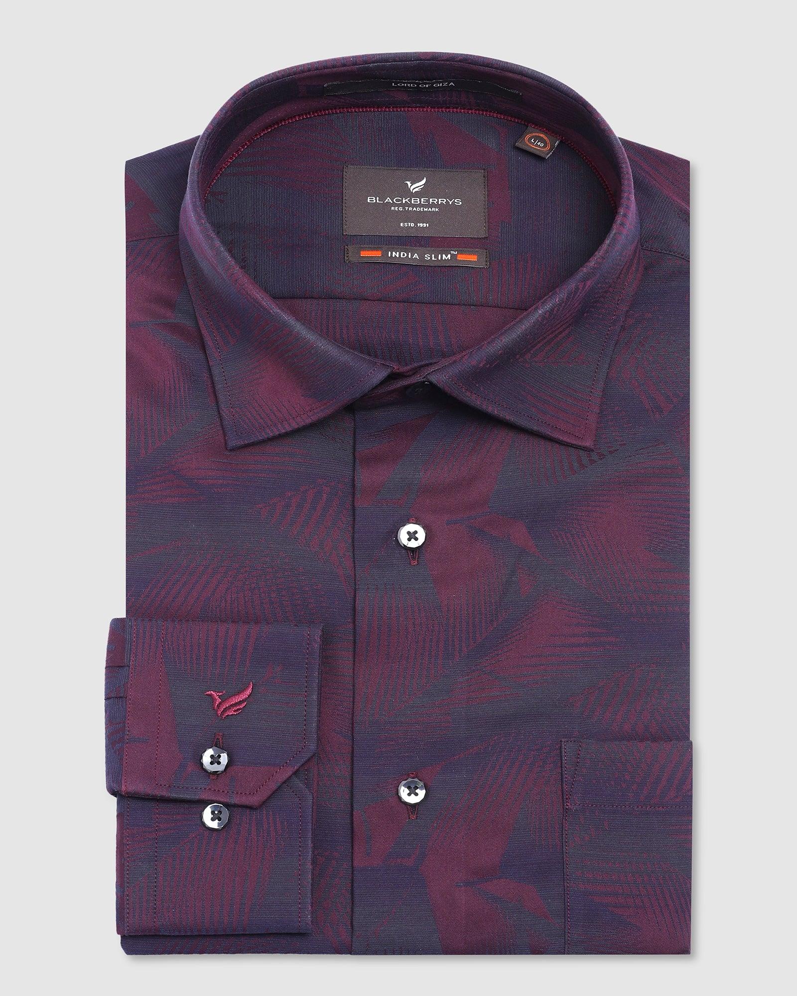 Formal Half Sleeve Maroon Printed Shirt - Morley