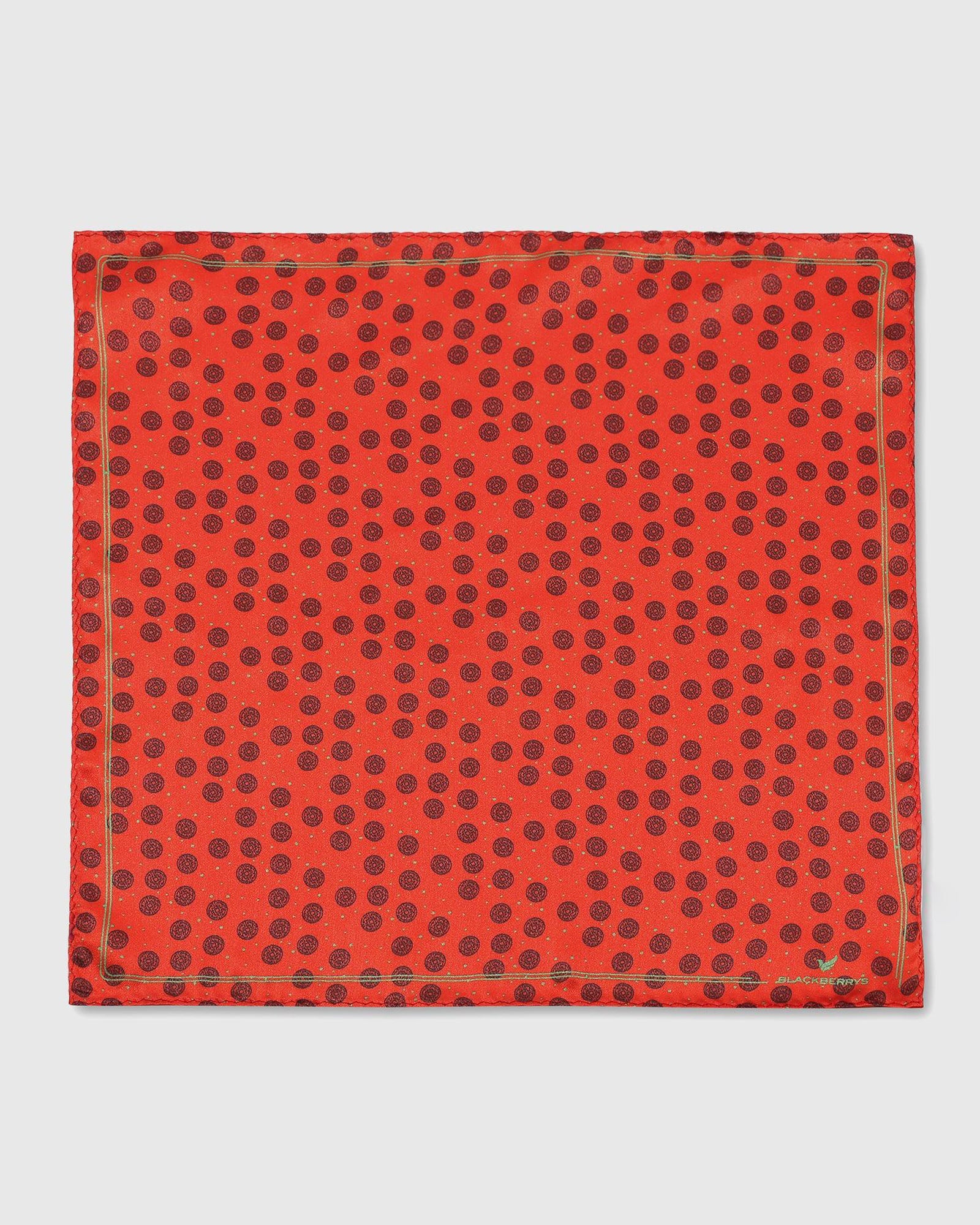 Arora Red 100% Silk Printed Pocket Square - Sergio