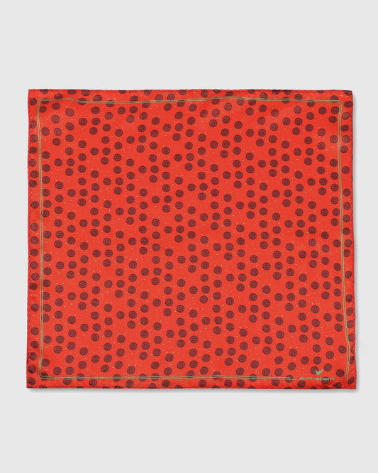 Arora Red 100% Silk Printed Pocket Square - Sergio