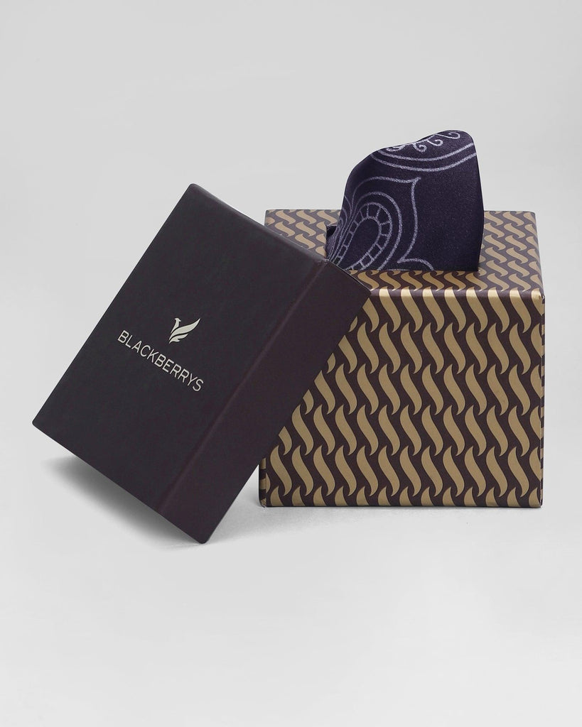 Silk Black Printed Pocket Square - Rokel