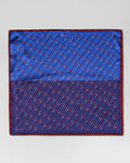 Blue & Navy 100% Silk Printed Pocket Square - Rondel
