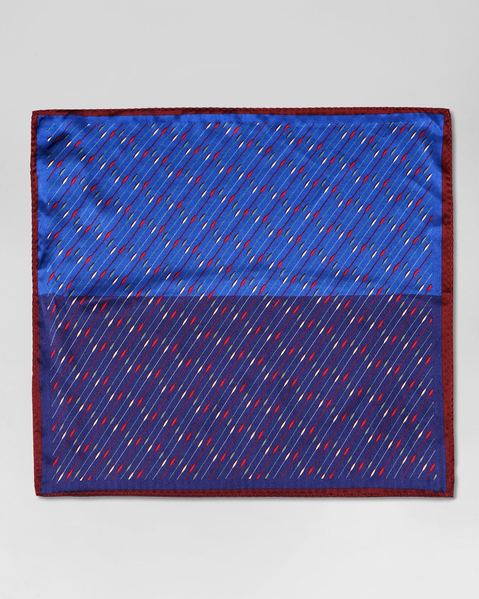 Blue & Navy 100% Silk Printed Pocket Square - Rondel