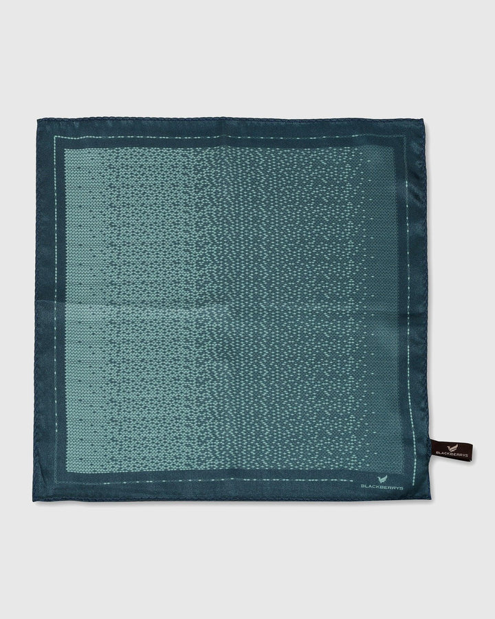 Silk Dark Green Printed Pocket Square - Salvia