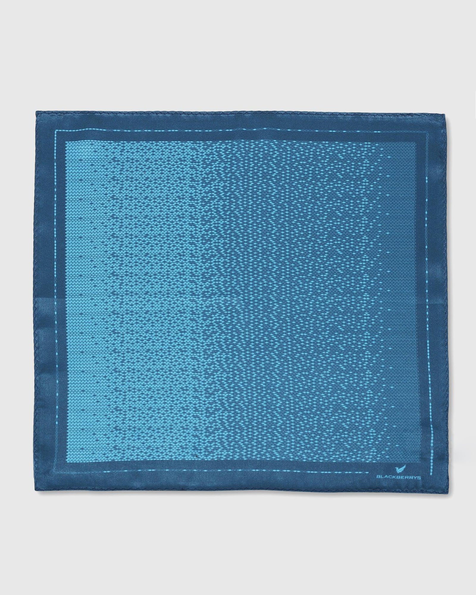 Dark Navy 100% Silk Printed Pocket Square - Salvia