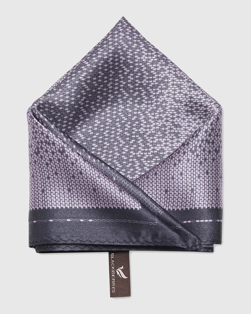 Silk Dark Purple Printed Pocket Square - Salvia