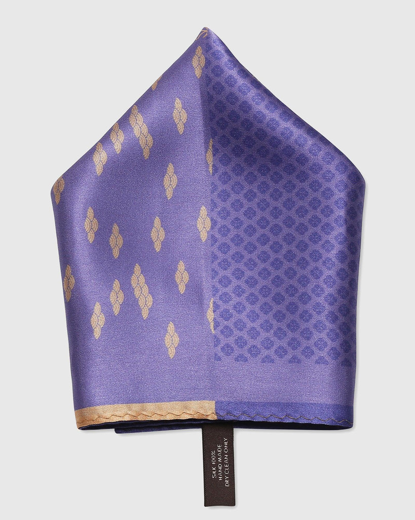 Silk Dark Purple Printed Pocket Square - Sydney