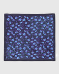 Deep Navy 100% Silk Printed Pocket Square - Saleja