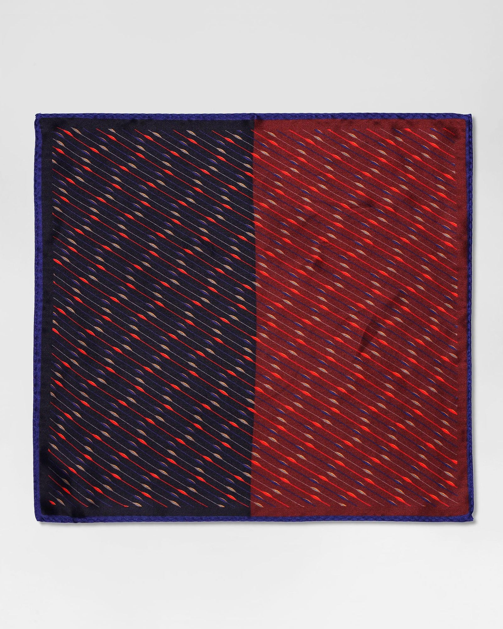 Maroon Black 100% Silk Printed Pocket Square - Rondel