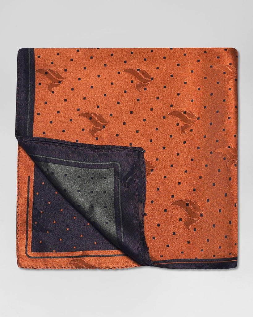 Silk Multi Color Printed Pocket Square - Rhino