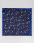 Navy 100% Silk Printed Pocket Square - Rosemerry