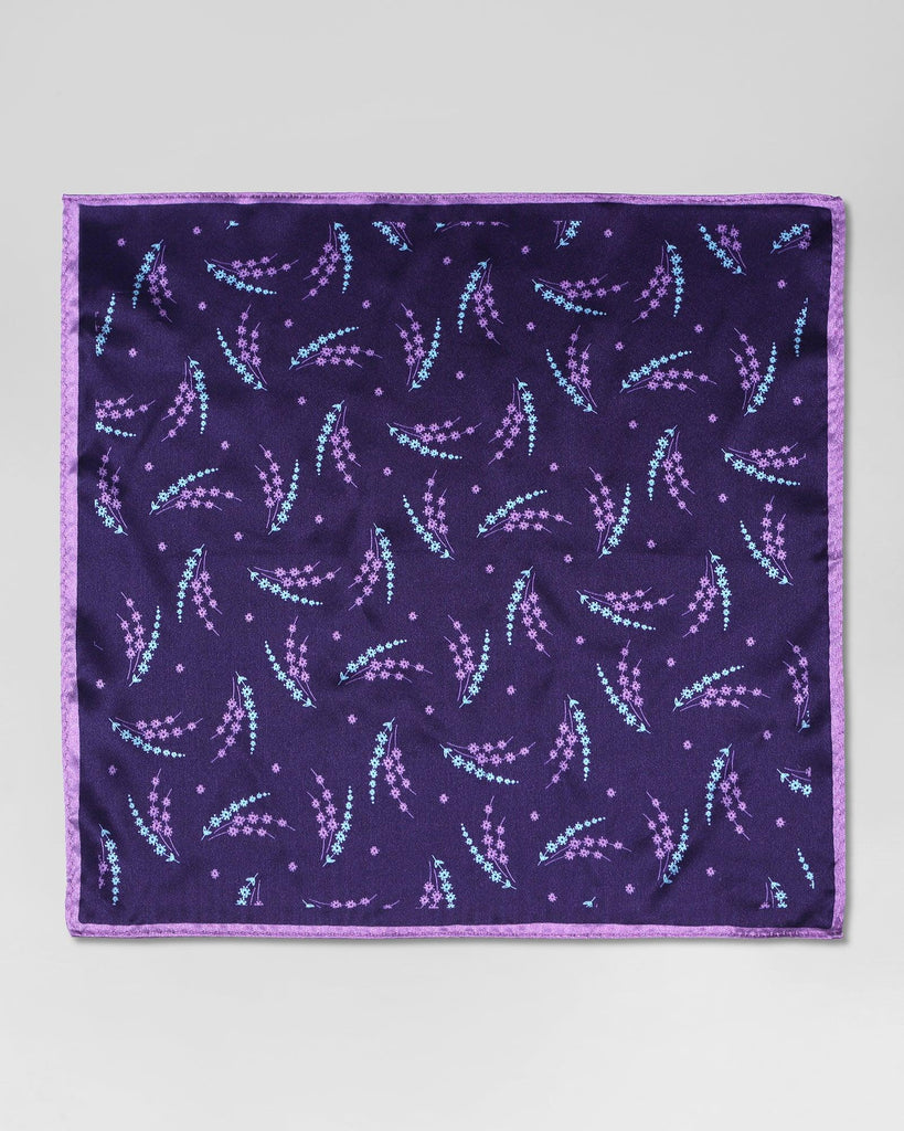 Silk Purple Printed Pocket Square - Rosemerry