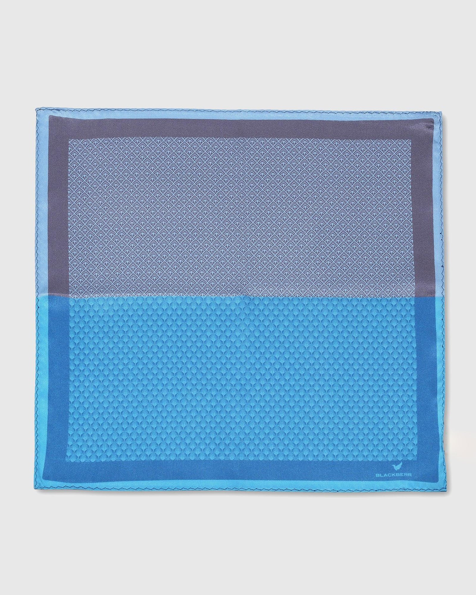 Royal Blue 100% Silk Printed Pocket Square - Slyvan