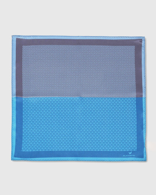 Royal Blue 100% Silk Printed Pocket Square - Slyvan