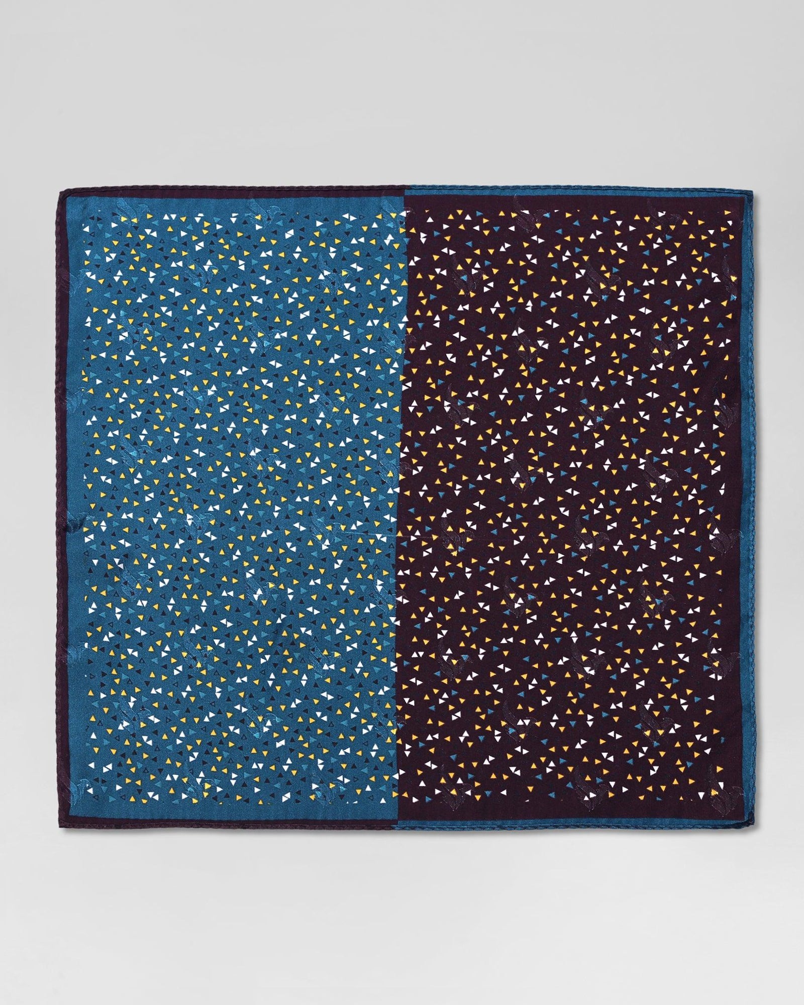 Teal Brown 100% Silk Printed Pocket Square - Rechard