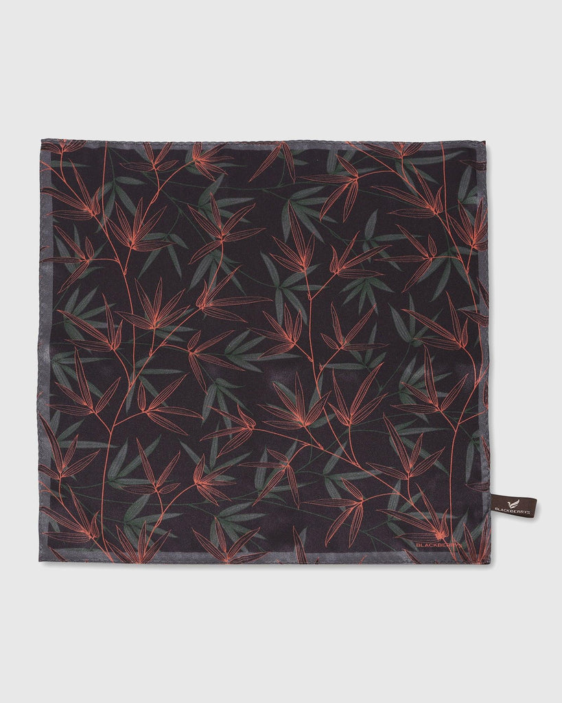 Silk Tobacco Brown Printed Pocket Square - Saint