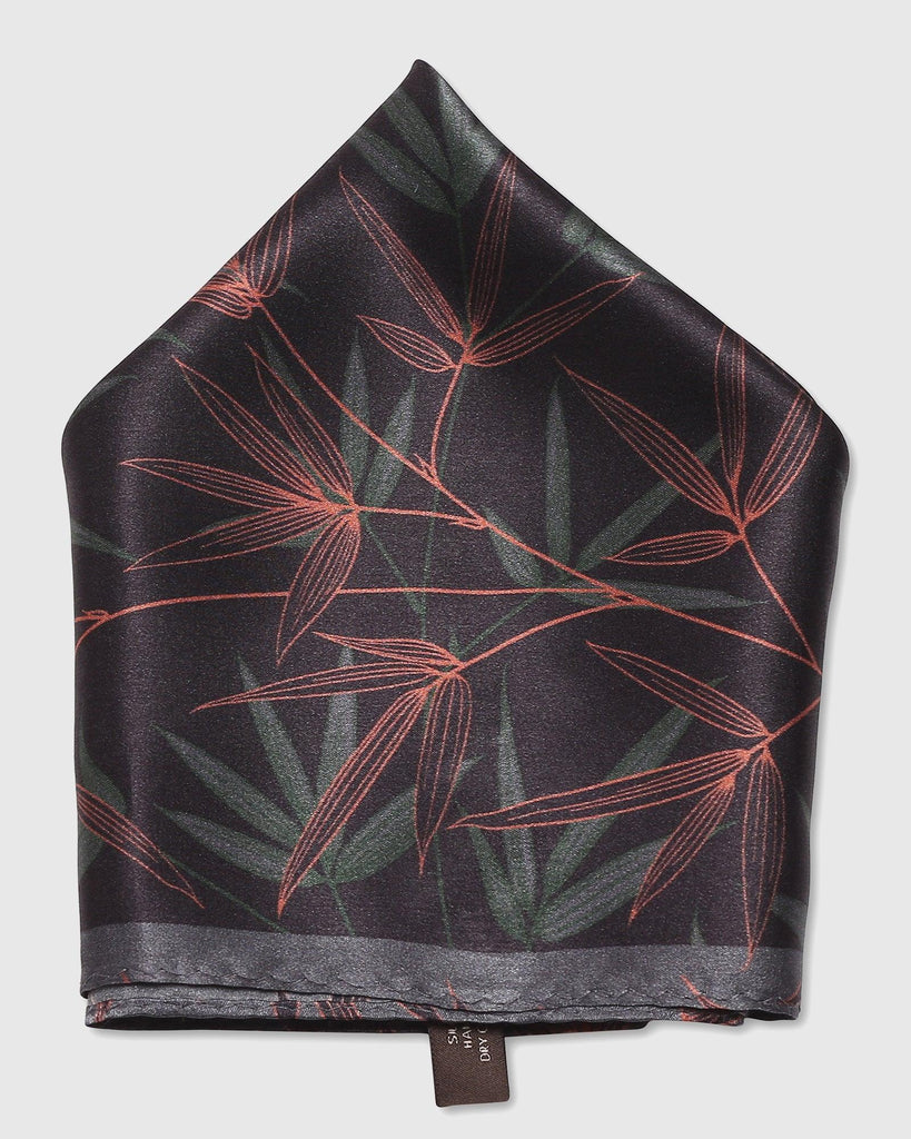 Silk Tobacco Brown Printed Pocket Square - Saint